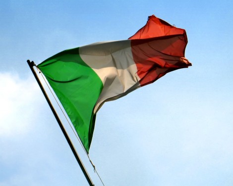 Italská vlajka v celé své kráse.